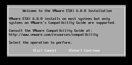 VMware ESXi installation