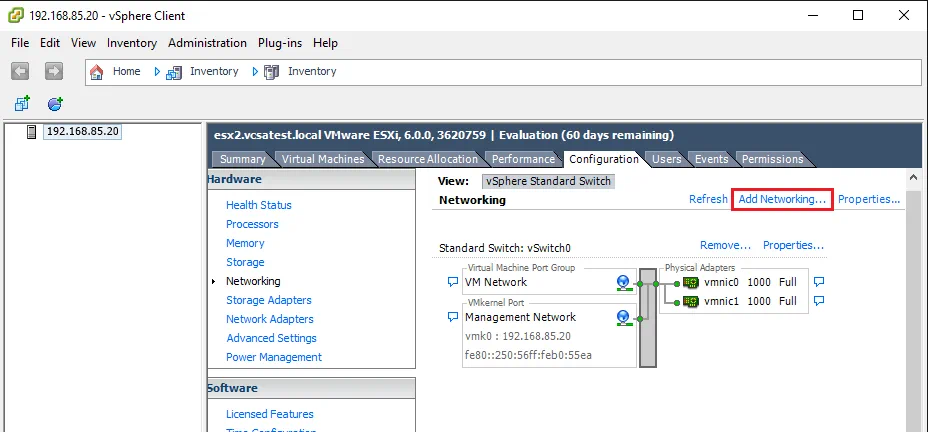 Configuring ESXi VM Networks