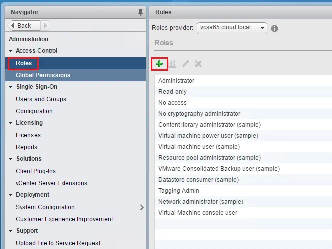 VMware vSphere Roles and Permissions