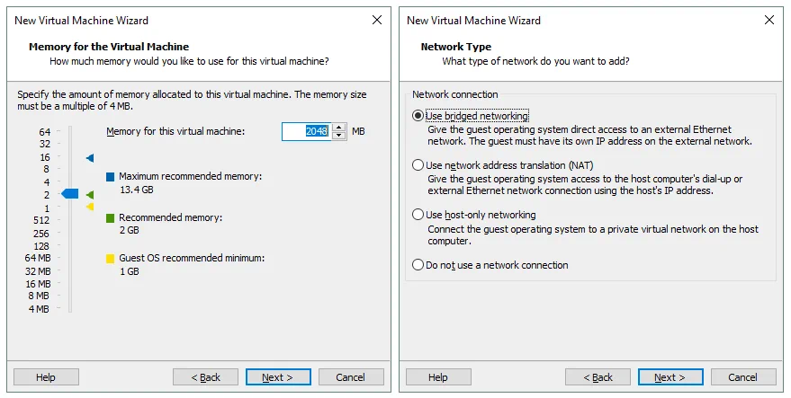 Cómo instalar Kali Linux en VMware: Configurando la memoria de la VM y el tipo de red