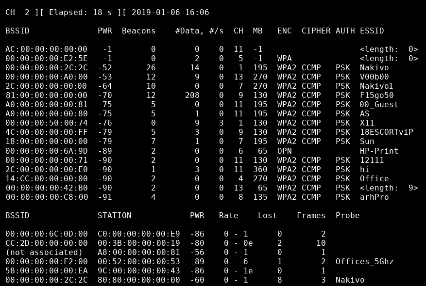 How to Install Kali Linux on VMware: Monitoring wireless access points and clients with airodump-ng by using Kali Linux installed on a VMware VM