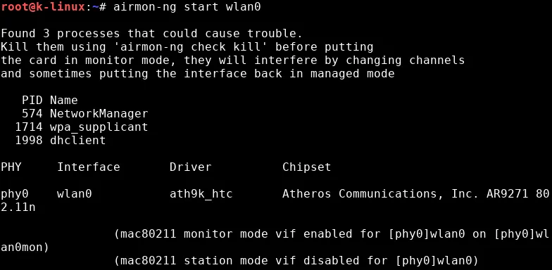 Cómo instalar Kali Linux en VMware: Ejecutando airmon-ng