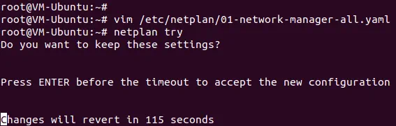Checking network configuration in Ubuntu with netplan.