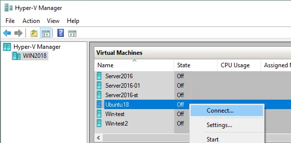 Conectaring a a VM with VMConnect