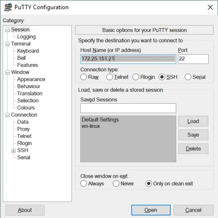 PuTTY is a popular SSH client for Windows
