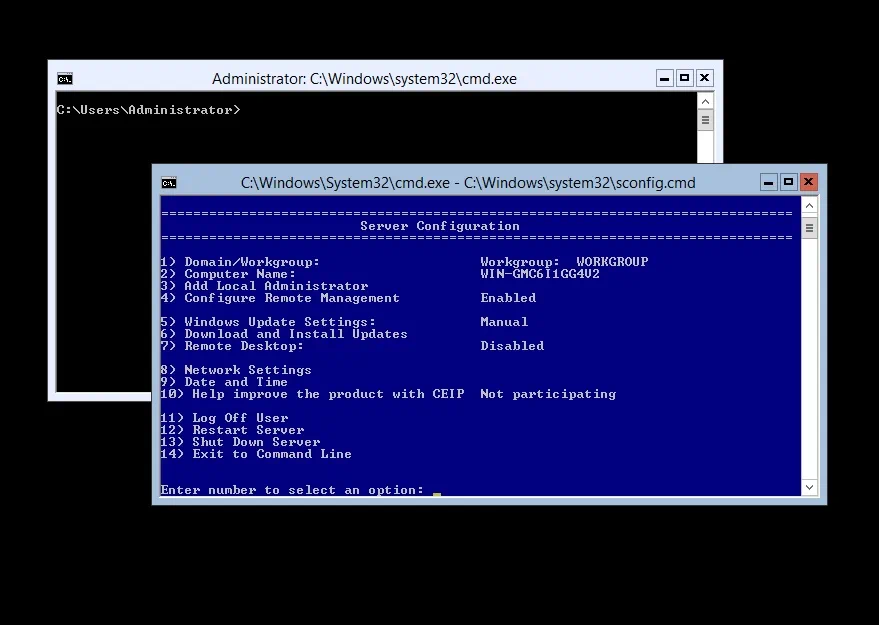 Management Console in Hyper-V Core Installation