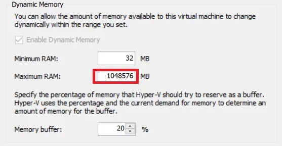 Setting Dynamic Memory (Hyper-V Best Practices)