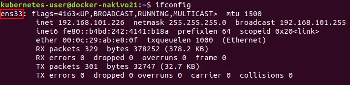 Checking network configuration on the node before installing Kubernetes on Ubuntu.