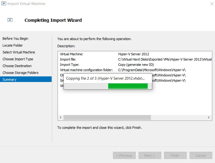 Copying VM Files (How to Import Hyper-V VMs)