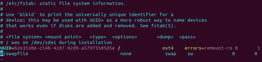 Disabling the swap partition before installing Kubernetes on Ubuntu