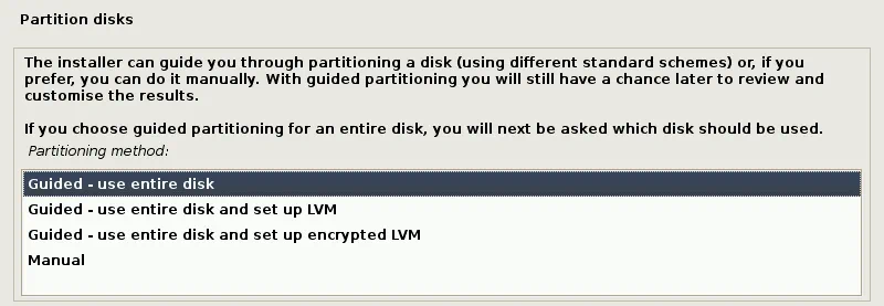 How to install Kali Linux on VirtualBox – partitioning a disk for a VM on which Kali will be installed