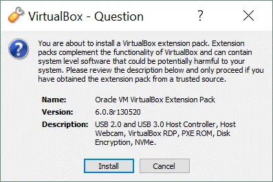 How to install VirtualBox Extension Pack – the installation process