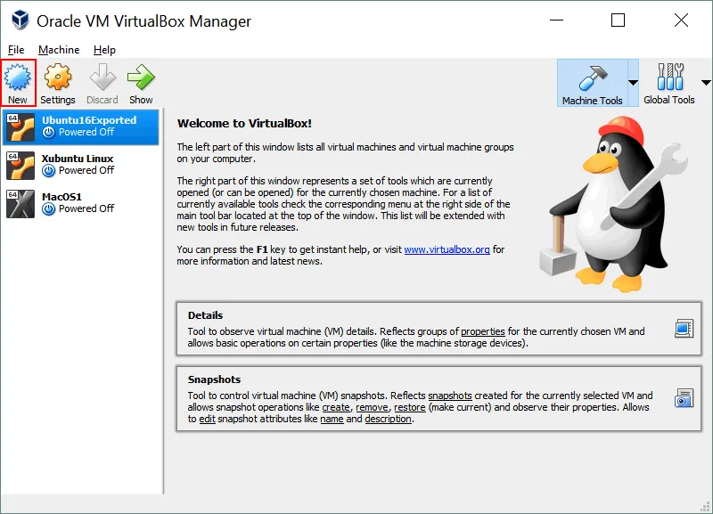 How to setup VirtualBox – Creating a new VM