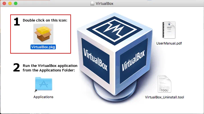 How to update VirtualBox on Mac – opening the installation package for running update