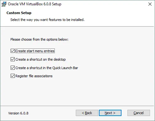 How to update VirtualBox – custom setup during update