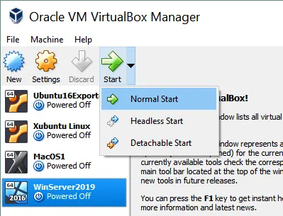 How to use VirtualBox – Starting a virtual machine.