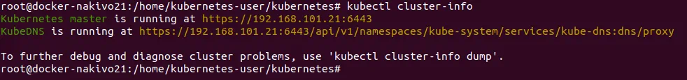 Installing Kubernetes on Ubuntu – viewing the cluster info
