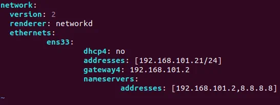 Network settings on the first node used for installing Kubernetes on Ubuntu