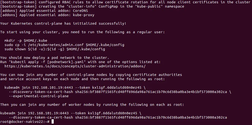 The second master node is initialized in the Kubernetes HA cluster running on Ubuntu machines.
