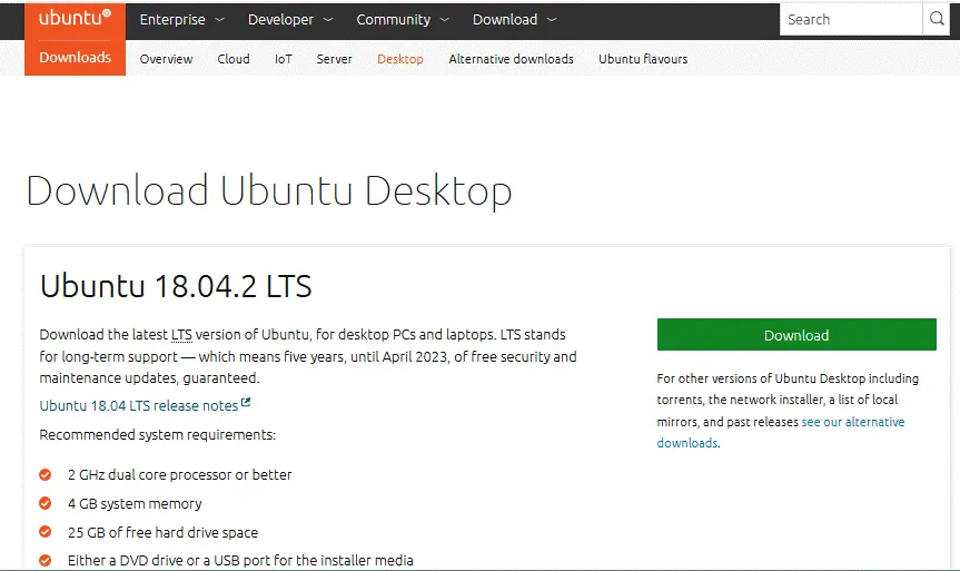 How to install Ubuntu on VirtualBox – downloading the Ubuntu installation image