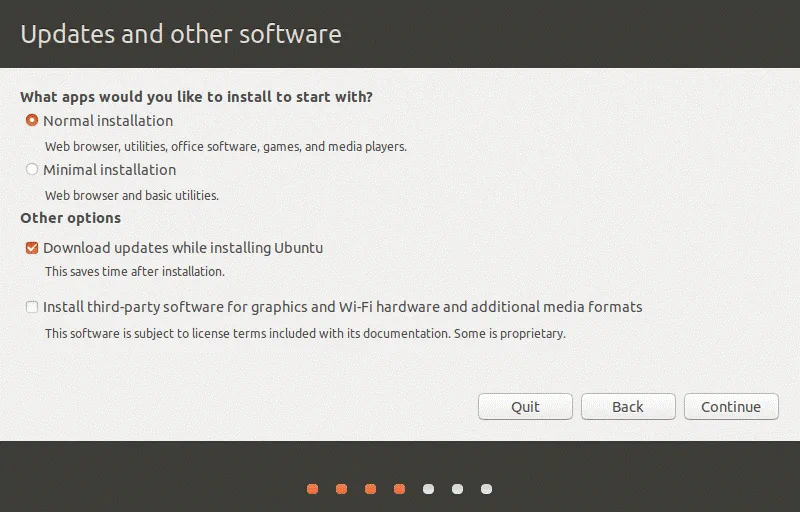 How to install Ubuntu on VirtualBox – selecting Linux updates and other software