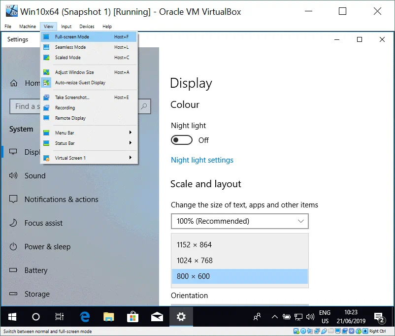 How to make VirtualBox full screen for Windows 10 guests – changing display resolution and entering a full-screen mode