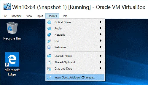How to make VirtualBox full screen – installing Guest Additions on Windows