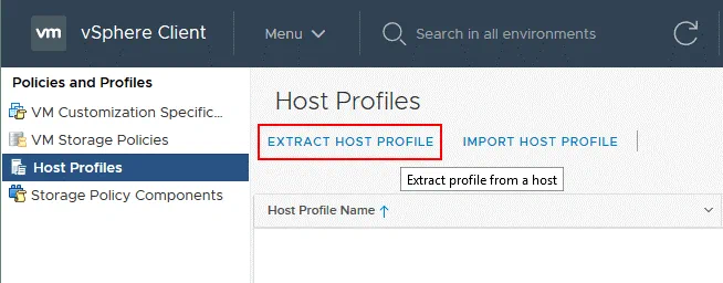 Extracting a host profile to reset a forgotten ESXi password.