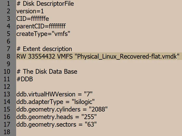 Editing a virtual disk descriptor after renaming virtual disk files