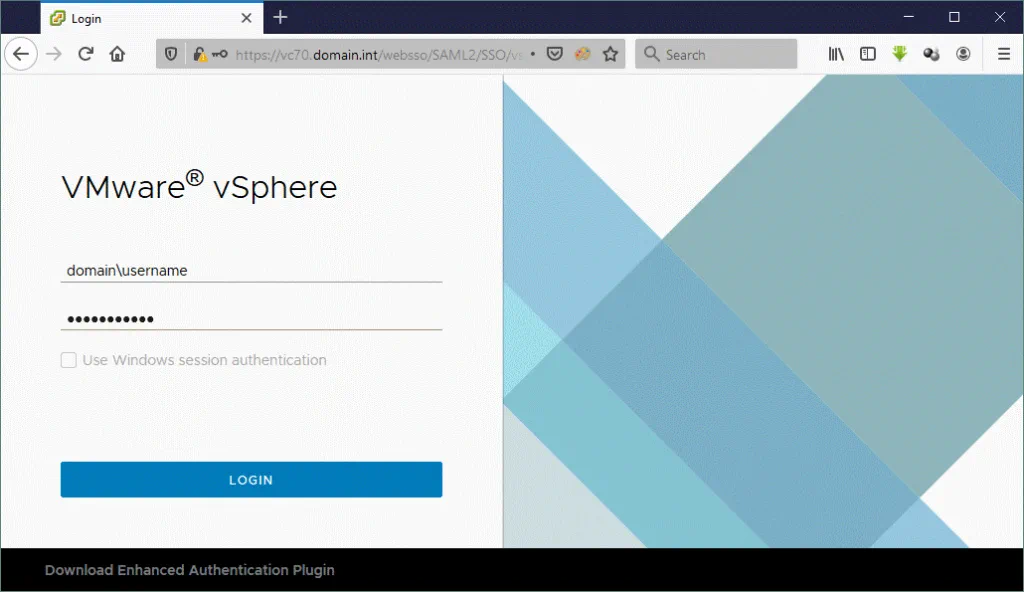 How to log in to VMware vSphere Client 7.0