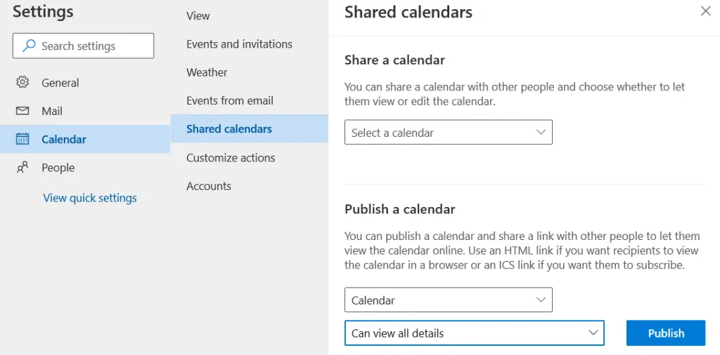 Publishing-Office-365-calendar-by-using-Outlook-Online