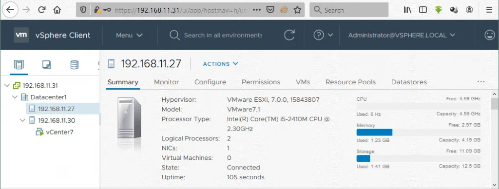 Using-vCenter-7-to-manage-VMware-vSphere-7-deployed-in-the-vSphere-7-home-lab
