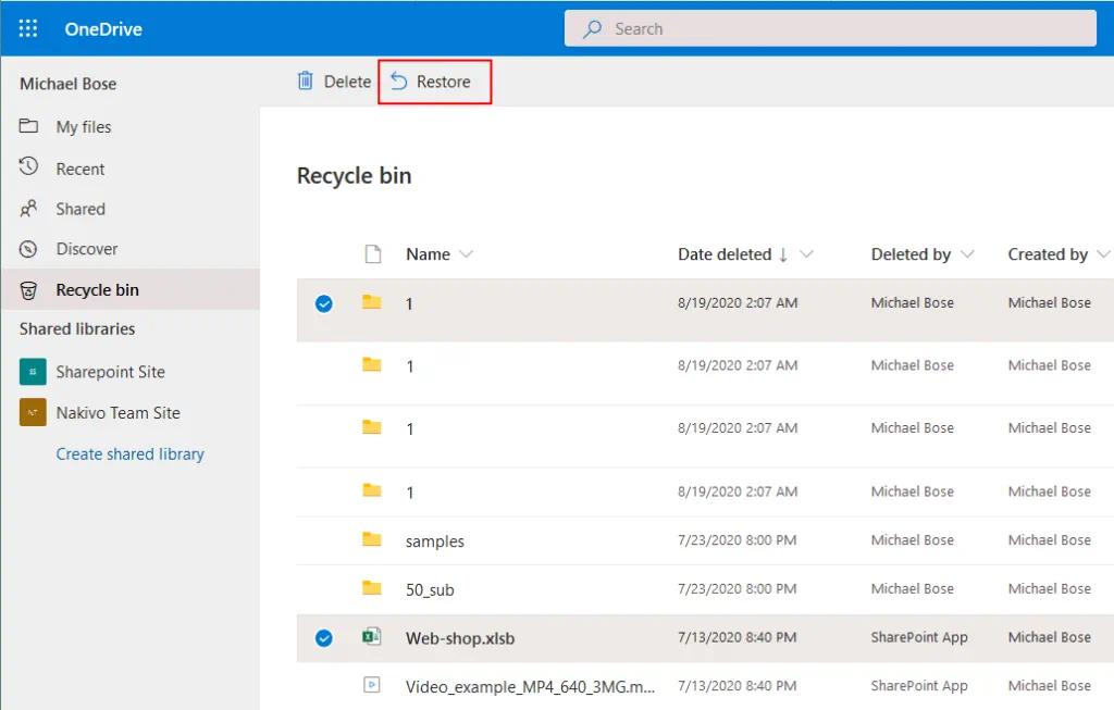 OneDrive-restore-files