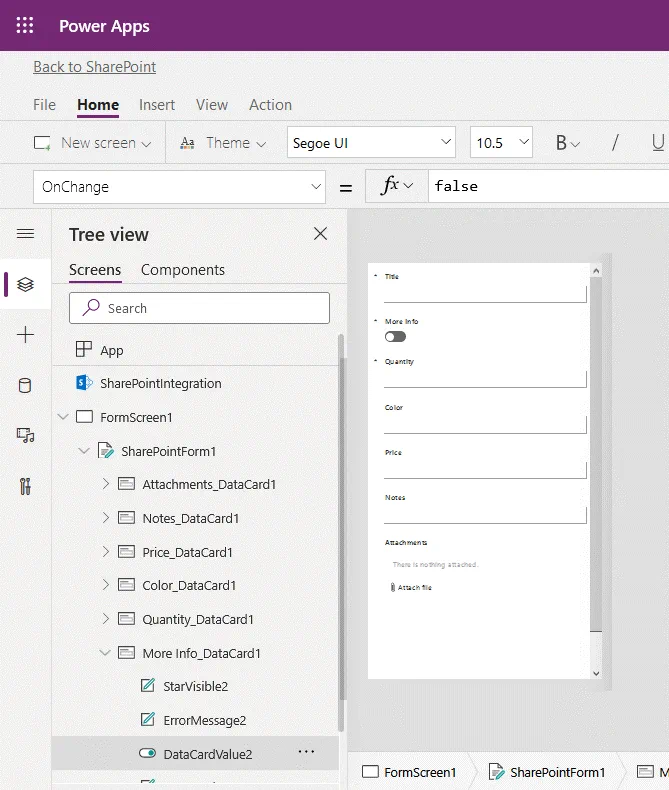 Editing SharePoint Online forms with Power Apps