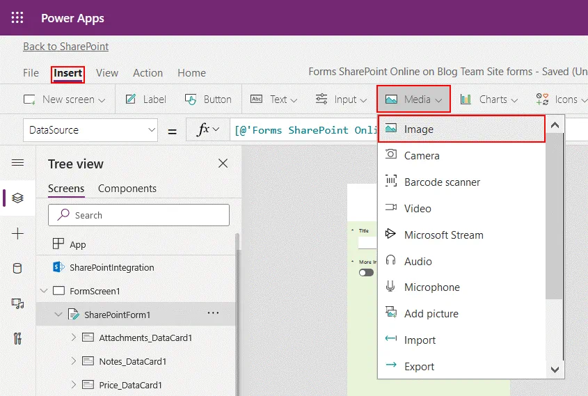 How to create forms in SharePoint and add an image to the form