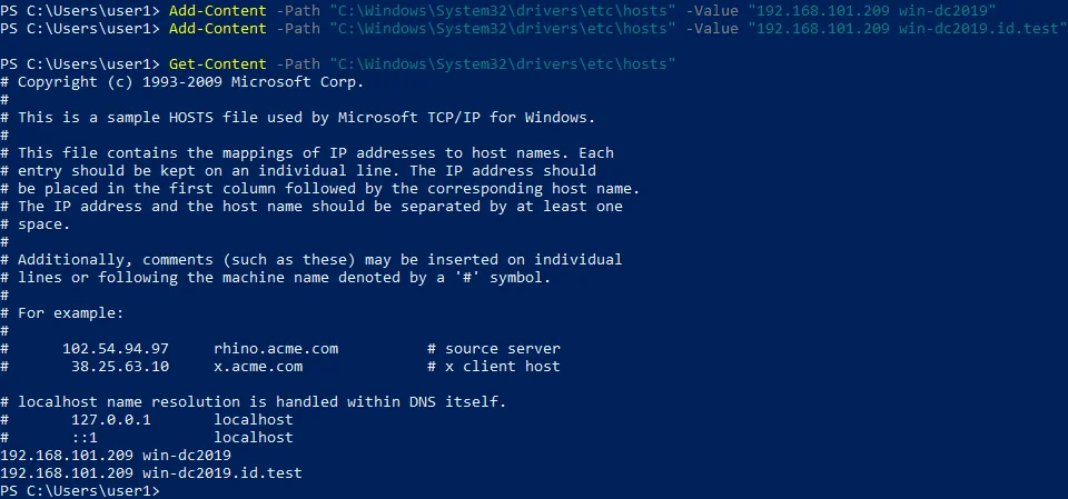 Editing the hosts file in PowerShell