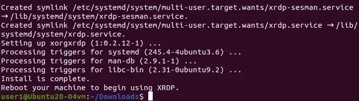 The second running of the configuration script on Ubuntu 