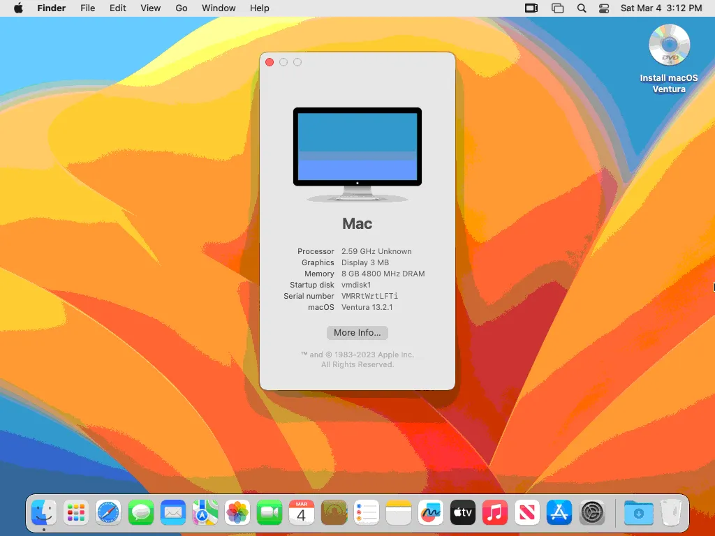 Installation of macOS on VMware ESX has been finished
