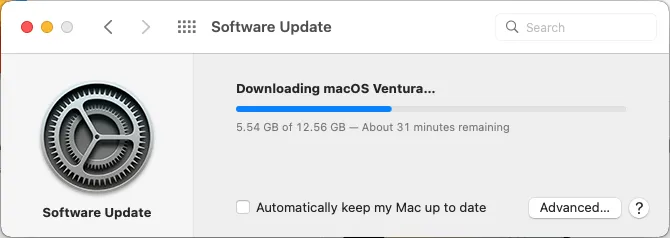 Downloading macOS Ventura from App Store