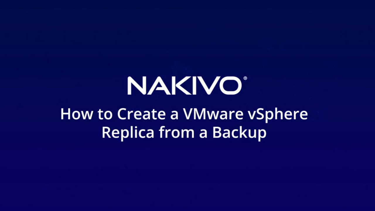 how to create a vmware vsphere replica from a backup video preview