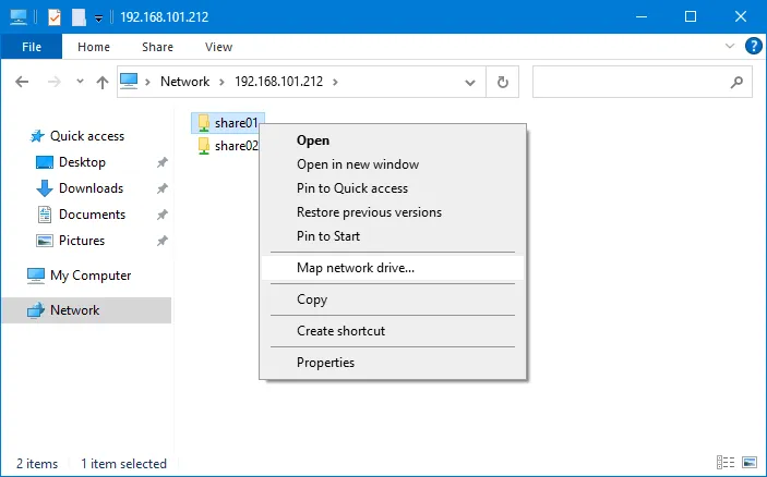 Windows setup share drive