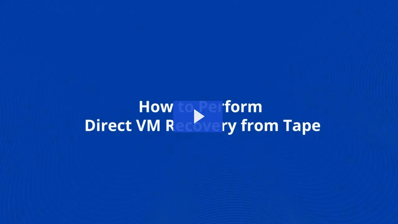 how to perform direct vm recovery from tape video preview
