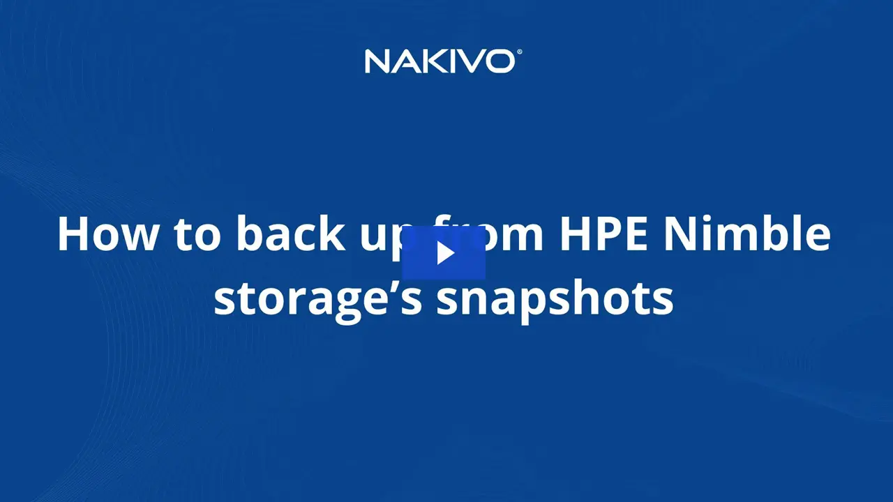 how to back up from hpe nimble storage snapshots