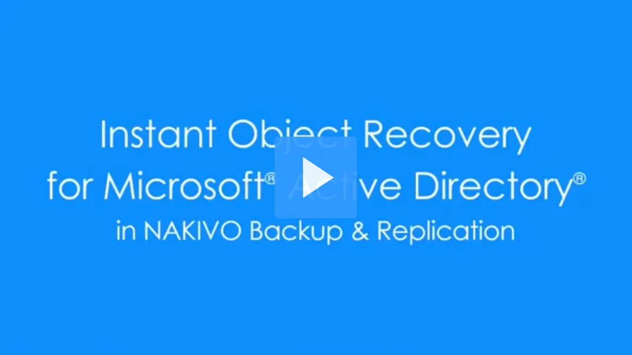 instant object recovery for microsoft active directory video cover